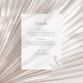 Minimal Sage Green Botanical Details Card Einladung