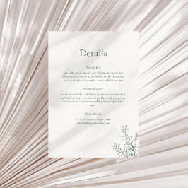 Minimal Sage Green Botanical Details Card Einladung