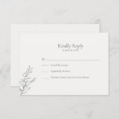 Minimal Sage Green Botanical RSVP Card (Vorne/Hinten)