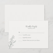 Minimal Sage Green Botanical RSVP Card Karte (Vorne/Hinten)