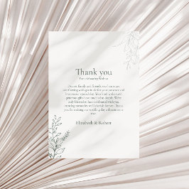 Minimal Sage Green Botanical Thank You Card Dankeskarte