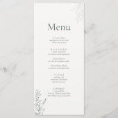 Minimal Sage Green Botanical Wedding Menu Menükarte (Vorderseite)