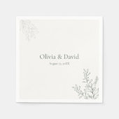 Minimal Sage Green Botanical Wedding Napkin Serviette (Vorderseite)
