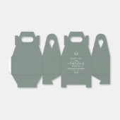 Minimal Sage Green Branch Calligraphy Wedding Geschenkschachtel (Ungefaltet)