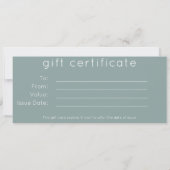 MINIMAL SAGE GREEN BUSINESS LOGO GIFT BESCHEINIGUN (Rückseite)
