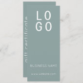 MINIMAL SAGE GREEN BUSINESS LOGO GIFT BESCHEINIGUN (Vorne/Hinten)
