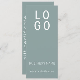 MINIMAL SAGE GREEN BUSINESS LOGO GIFT BESCHEINIGUN