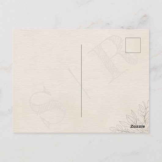 Minimal Sage Green Dusty Rose Wasserfarbenprägung Postkarte (Rückseite)