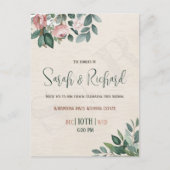 Minimal Sage Green Dusty Rose Wasserfarbenprägung Postkarte (Vorderseite)