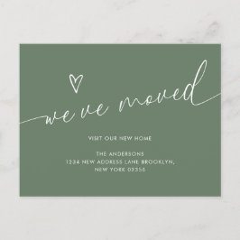 Minimal Sage Green Heart Skript Wir haben bewegt B Postkarte