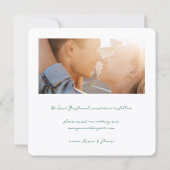 minimal sage green Insta Film Photo Wedding Save The Date (Rückseite)