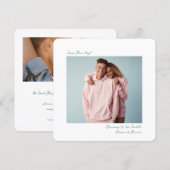minimal sage green Insta Film Photo Wedding Save The Date (Vorne/Hinten)