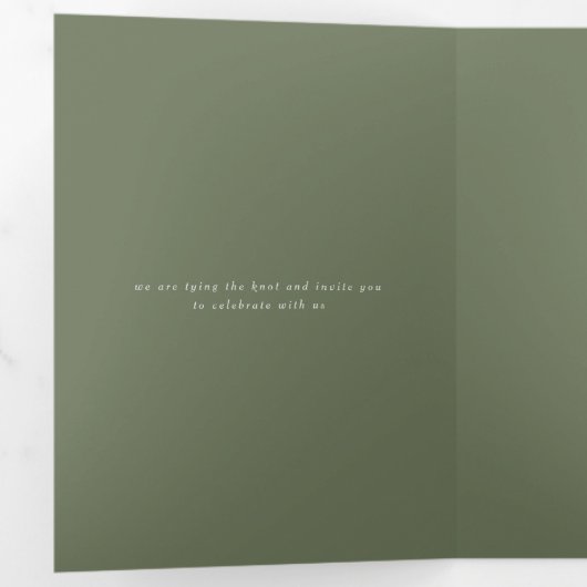 Minimal Sage Green Multi-Event Hochzeit Einladung (Innen Erste Seite)