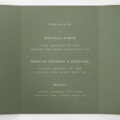 Minimal Sage Green Multi-Event Hochzeit Einladung (Innenseite Mitte)