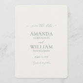 Minimal Sage Green Save the Date Card Einladung (Vorderseite)