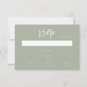 Minimal Sage Green Script Auswahl Meal Hochzeit RSVP Karte (Vorderseite)
