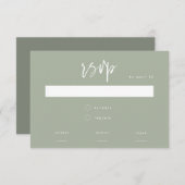 Minimal Sage Green Script Auswahl Meal Hochzeit RSVP Karte (Vorne/Hinten)