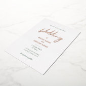 Minimal Sage Green Script Wedding Folieneinladung (Gedreht)