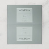 Minimal Sage Green Table Number Platzkarte (Außenseite Aufgefaltet)