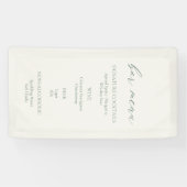 Minimal Sage Green Wedding Bar Menu Sign Banner (Horizontal)