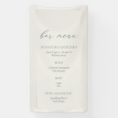 Minimal Sage Green Wedding Bar Menu Sign Banner (Vertikal)