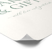 Minimal Sage Green Wedding Cards & Gifts Sign Poster (Ecke)