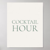 Minimal Sage Green Wedding Cocktail Hour Sign Poster (Vorne)