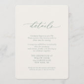 Minimal Sage Green Wedding Details Card  Einladung (Vorderseite)