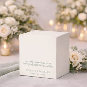 Minimal Sage Green Wedding Favor Box with Love Geschenkschachtel