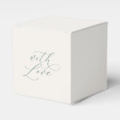 Minimal Sage Green Wedding Favor Box with Love Geschenkschachtel (Vorderseite)