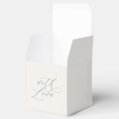 Minimal Sage Green Wedding Favor Box with Love Geschenkschachtel (Geöffnet)