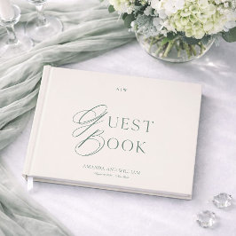 Minimal Sage Green Wedding Guest Book Gästebuch