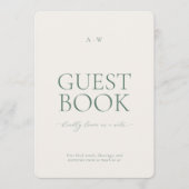 Minimal Sage Green Wedding Guest Book Sign Einladung (Vorderseite)
