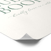 Minimal Sage Green Wedding Guest Book Sign Poster (Ecke)