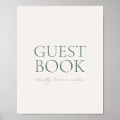 Minimal Sage Green Wedding Guest Book Sign Poster (Vorne)