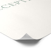 Minimal Sage Green Wedding Reception Sign Poster (Ecke)