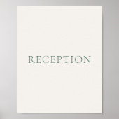 Minimal Sage Green Wedding Reception Sign Poster (Vorne)