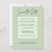 Minimal Sage Green Wedding Save The Date Magneteinladung (Vorderseite)