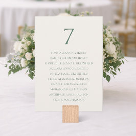 Minimal Sage Green Wedding Seating Chart Dankeskarte