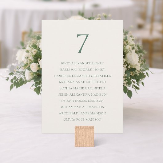 Minimal Sage Green Wedding Seating Chart Dankeskarte