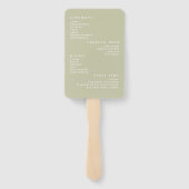 Minimal Sage Greenerity Wedding Programm Fächer (Rückseite)