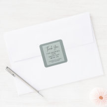 Minimal Sage Hochzeit Danke Stickers