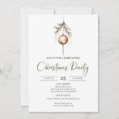 Minimal Sage Neutral Light Brown Christmas Party Einladung (Vorderseite)