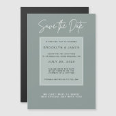 Minimal Sage Save The Date Magneteinladung (Vorne/Hinten)