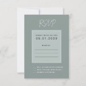 Minimal Sage Wedding RSVP Card (Vorderseite)