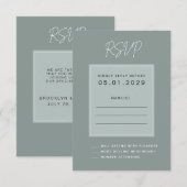 Minimal Sage Wedding RSVP Card (Vorne/Hinten)