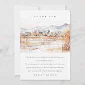 Minimal Salt Lake City Utah Wasserfarbenprägung Dankeskarte (Vorderseite)