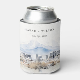 Minimal Salt Lake City Utah Wasserfarbenprägung Dosenkühler