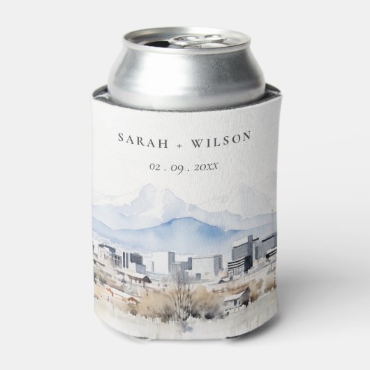 Minimal Salt Lake City Utah Wasserfarbenprägung Dosenkühler (Kanne Vorderseite)