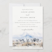 Minimal Salt Lake City Utah Wasserfarbenprägung Einladung (Vorderseite)